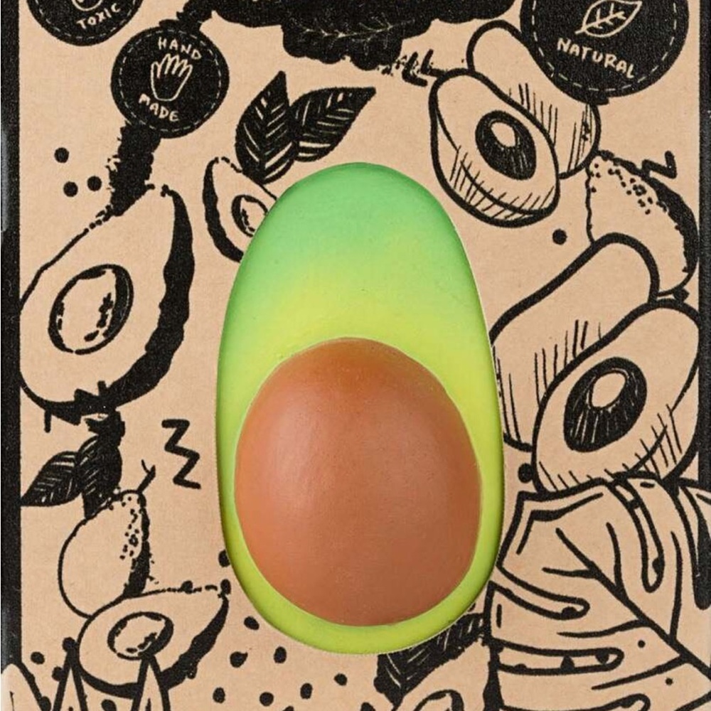 Oli+Carol Organic Baby Teether in “Arnold the Avocado”